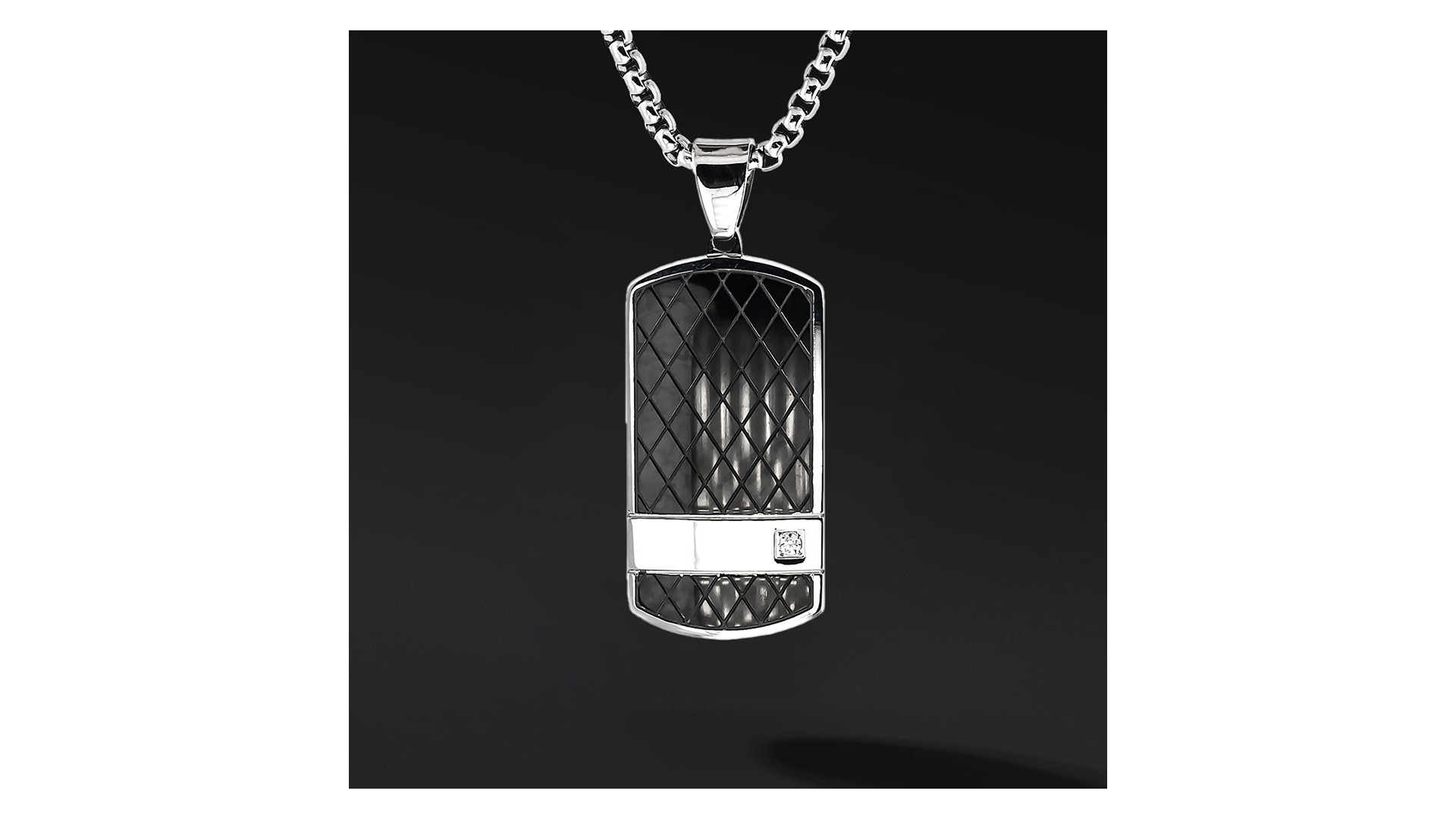 Nieśmiertelnik "Auren" Black (Stal szlachetna) | Enigma Jubiler