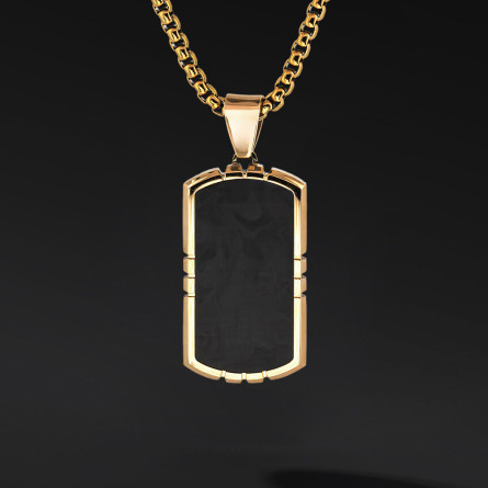 Nieśmiertelnik „Carbon” Gold (Stal szlachetna z wkładką z karbonu)