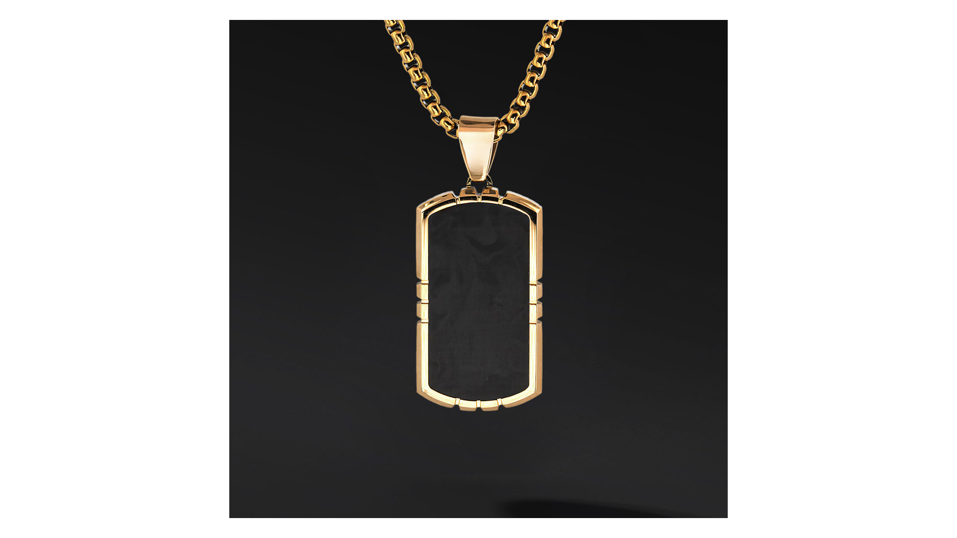 Nieśmiertelnik „Carbon” Gold (Stal szlachetna z wkładką z karbonu)