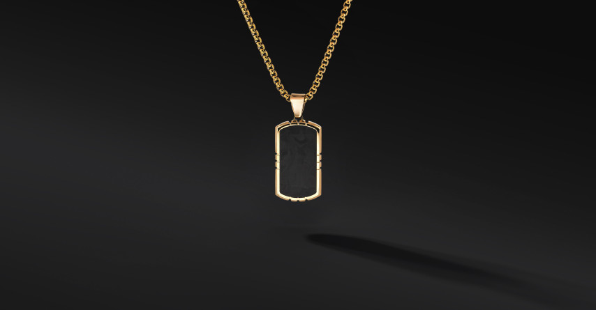 Nieśmiertelnik „Carbon” Gold (Stal szlachetna z wkładką z karbonu)