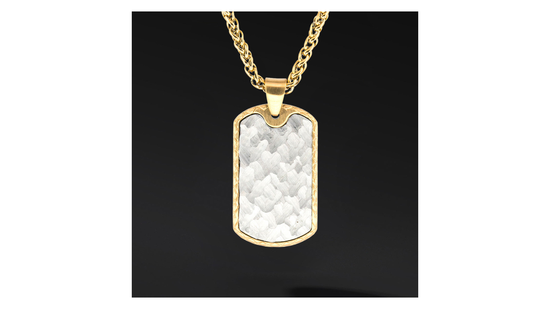 Nieśmiertelnik "Auren" Gold – stal szlachetna | Elegancka biżuteria męska Enigma