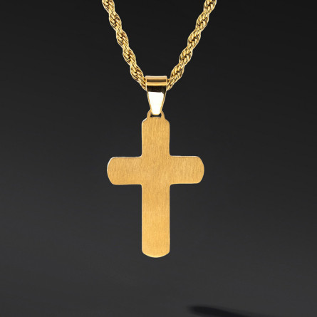 Krzyżyk „Vanguard” Gold – stal szlachetna z łańcuszkiem