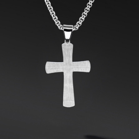Krzyżyk „Plain” – stal szlachetna z łańcuszkiem
