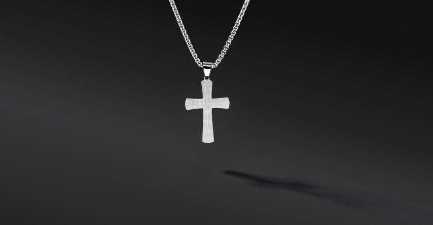 Krzyżyk „Plain” – stal szlachetna z łańcuszkiem
