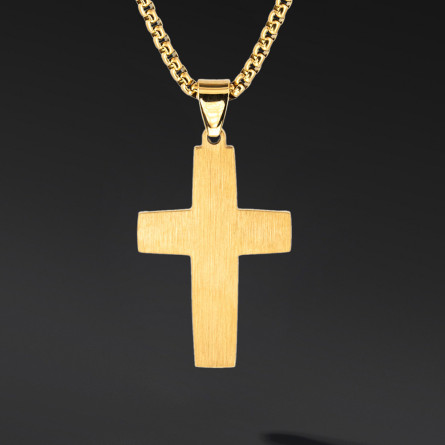 Krzyżyk „Cast” Gold – stal szlachetna z łańcuszkiem