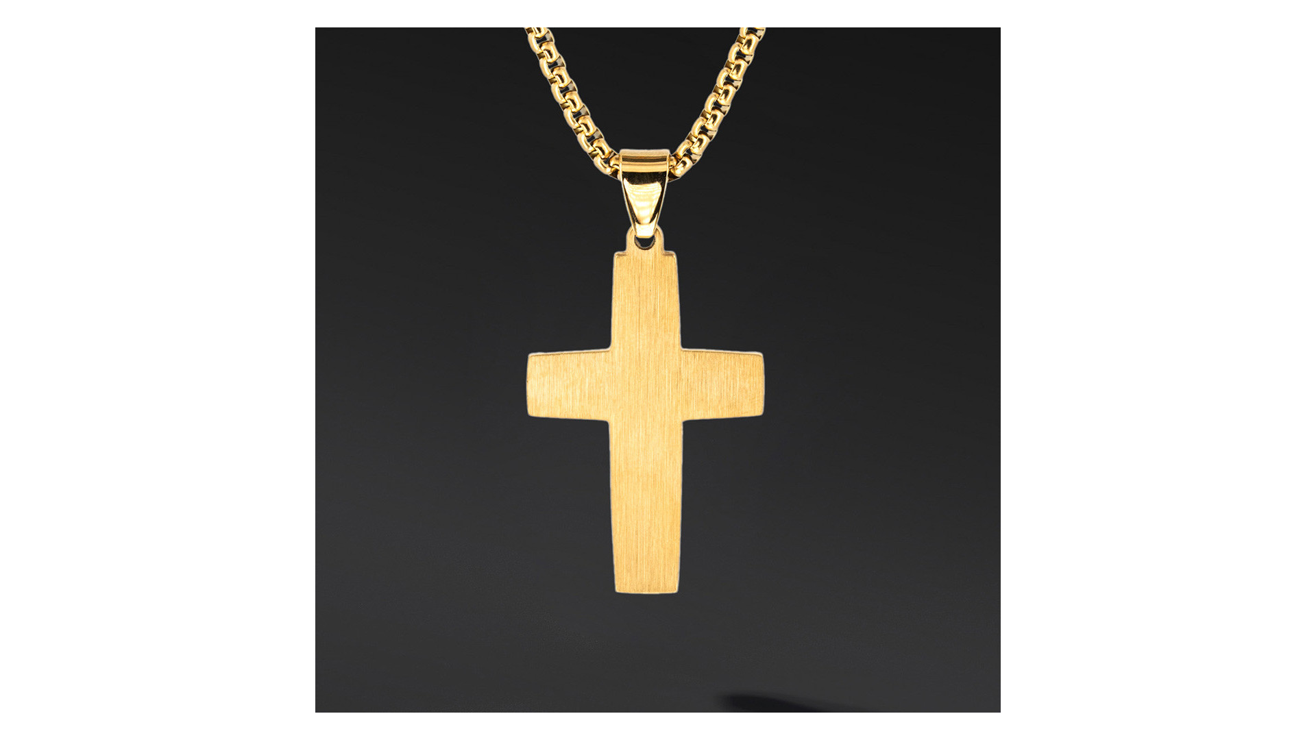 Krzyżyk „Cast” Gold – stal szlachetna z łańcuszkiem