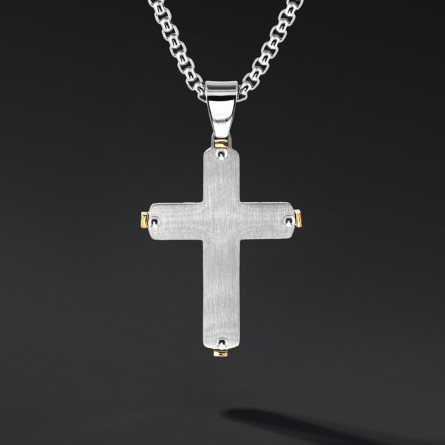 Krzyżyk „Varen” Silver – stal szlachetna z łańcuszkiem