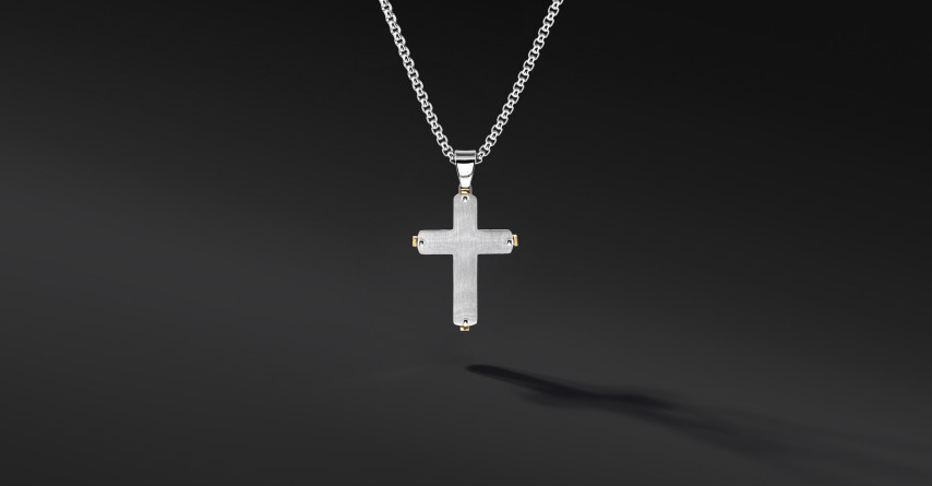 Krzyżyk „Varen” Silver – stal szlachetna z łańcuszkiem