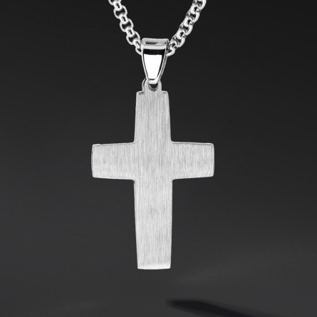 Krzyżyk „Cast” Silver – stal szlachetna z łańcuszkiem