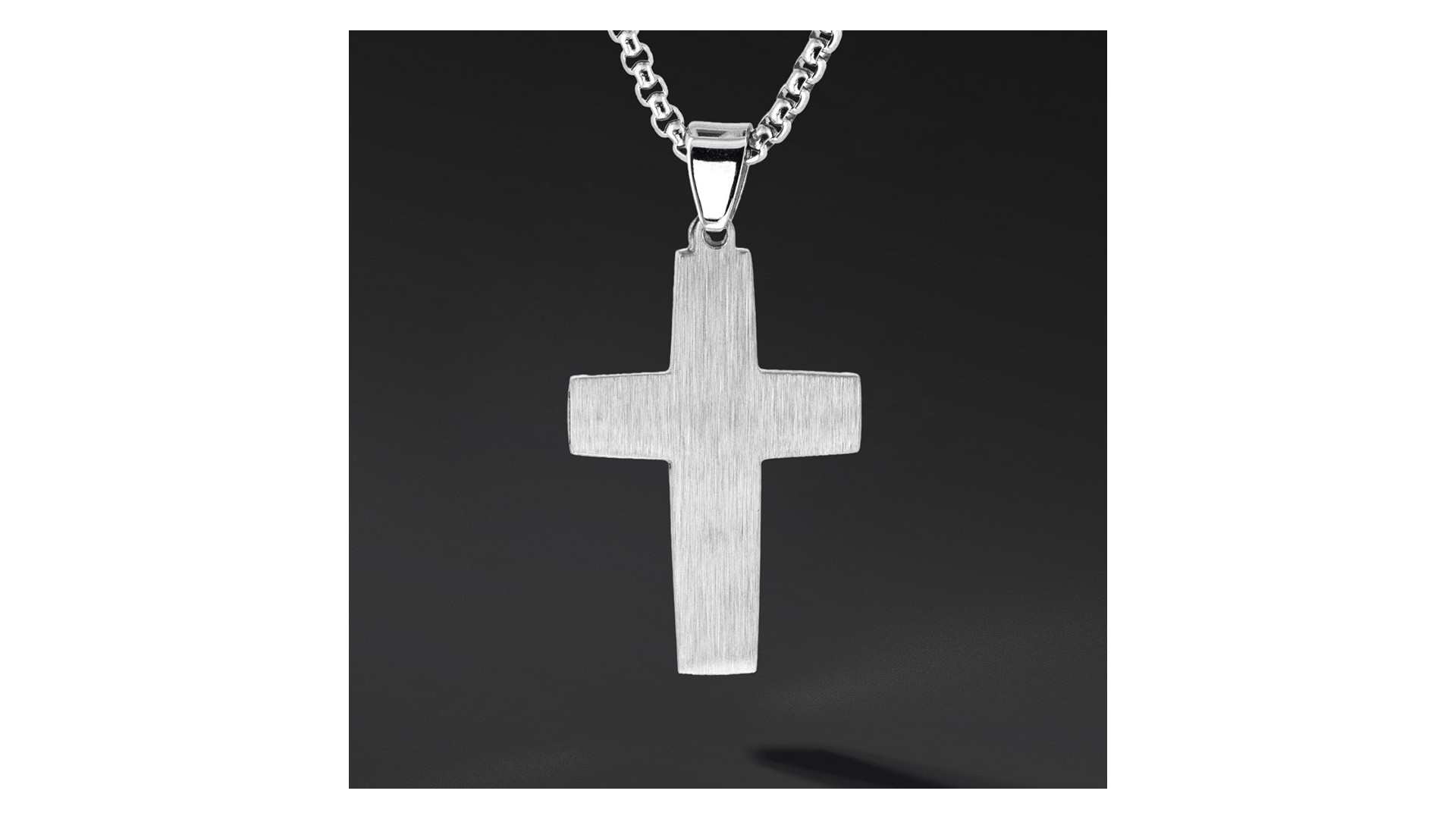 Krzyżyk „Cast” Silver – stal szlachetna z łańcuszkiem