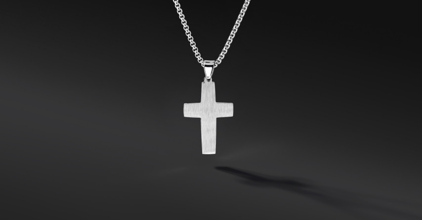 Krzyżyk „Cast” Silver – stal szlachetna z łańcuszkiem