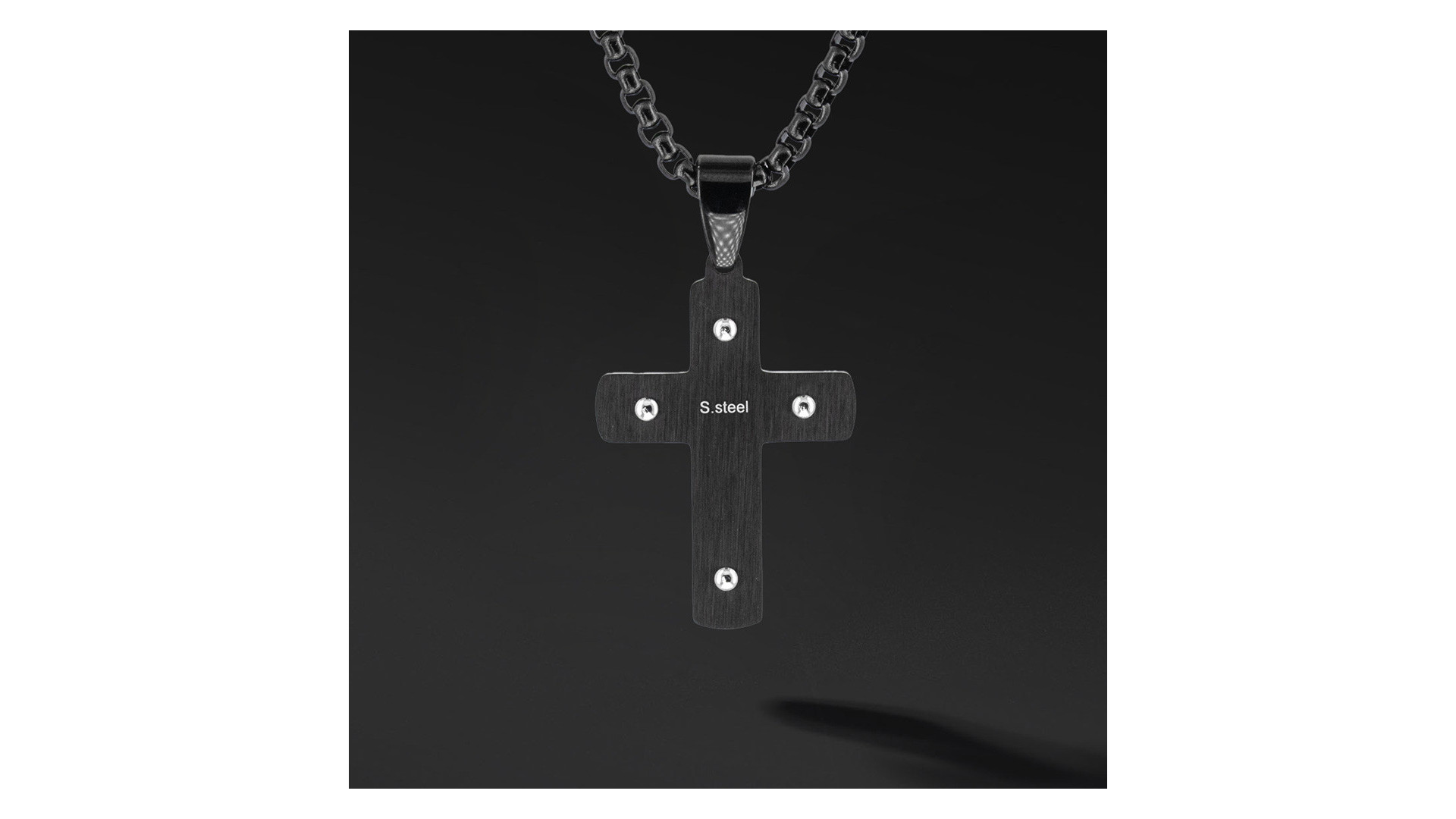 Krzyżyk „Rivet” – stal szlachetna Black & Rose z łańcuszkiem Krzyżyk „Rivet” – stal szlachetna Black & Rose z łańcuszkiem