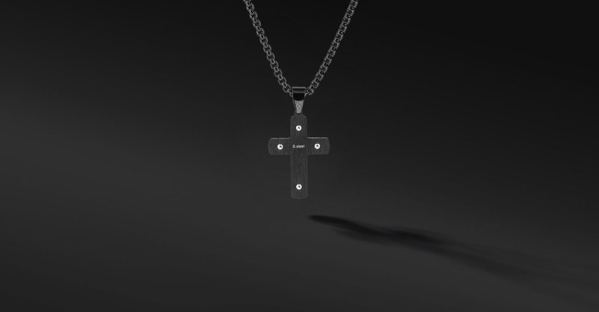 Krzyżyk „Rivet” – stal szlachetna Black & Rose z łańcuszkiem Krzyżyk „Rivet” – stal szlachetna Black & Rose z łańcuszkiem