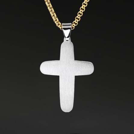 Krzyżyk „Axis” Gold – stal szlachetna z łańcuszkiem