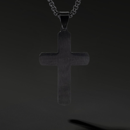 Krzyżyk „Onyx” – stal szlachetna z łańcuszkiem