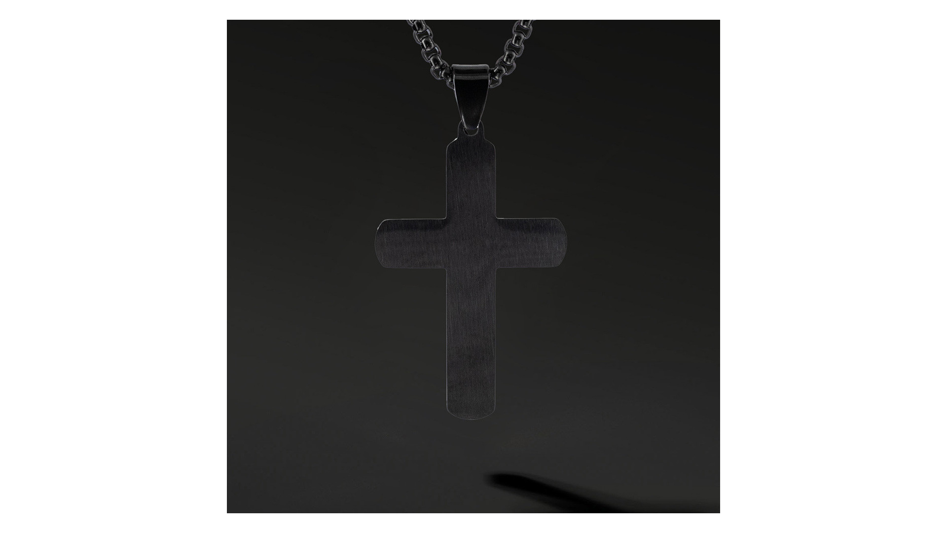 Krzyżyk „Onyx” – stal szlachetna z łańcuszkiem