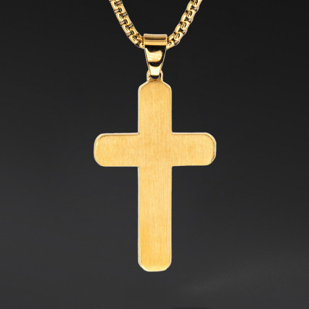 Krzyżyk „Frostline” Gold – stal szlachetna z łańcuszkiem