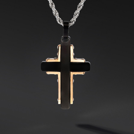 Krzyżyk „Gridlock” – stal szlachetna z łańcuszkiem