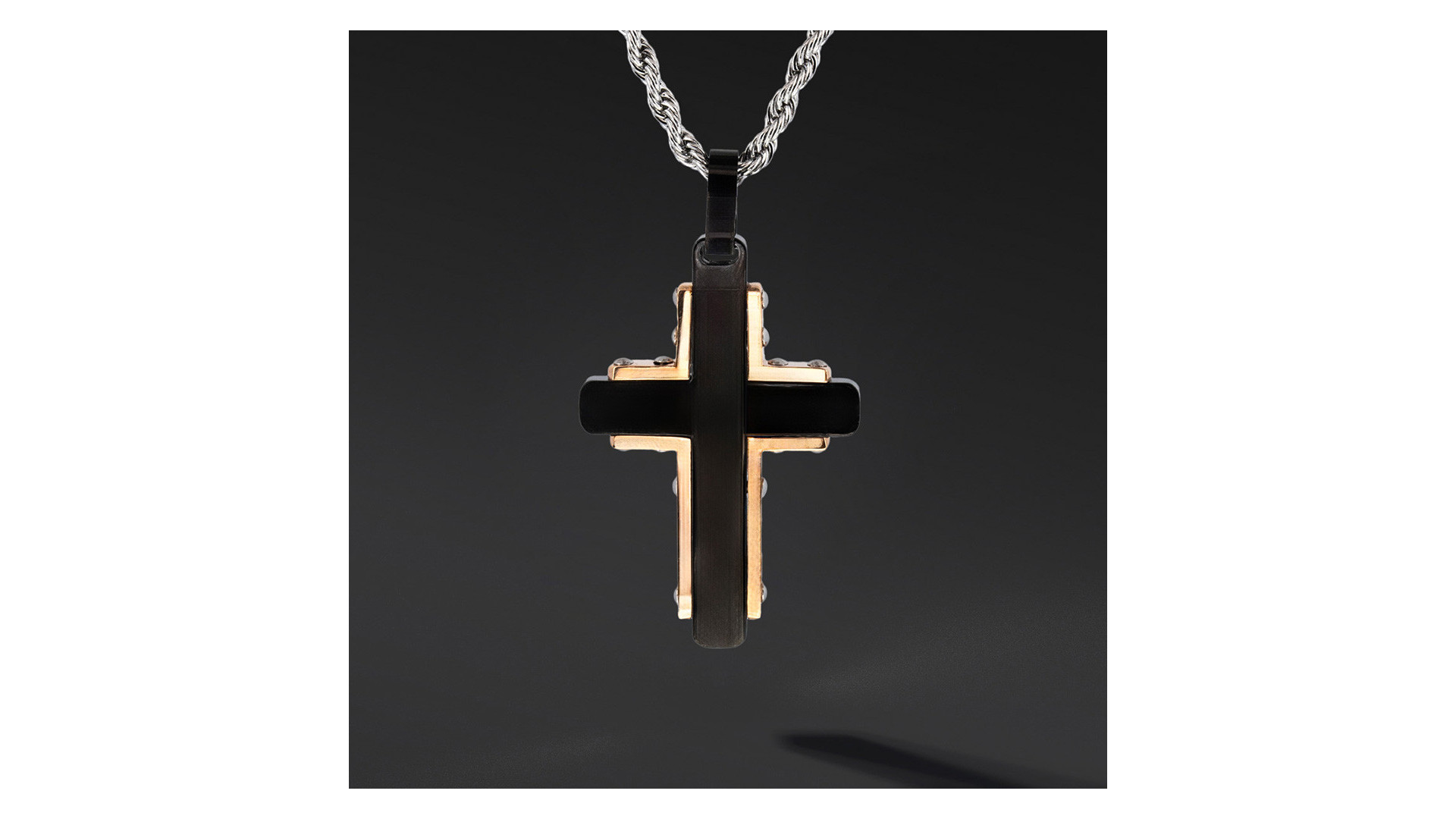 Krzyżyk „Gridlock” – stal szlachetna z łańcuszkiem