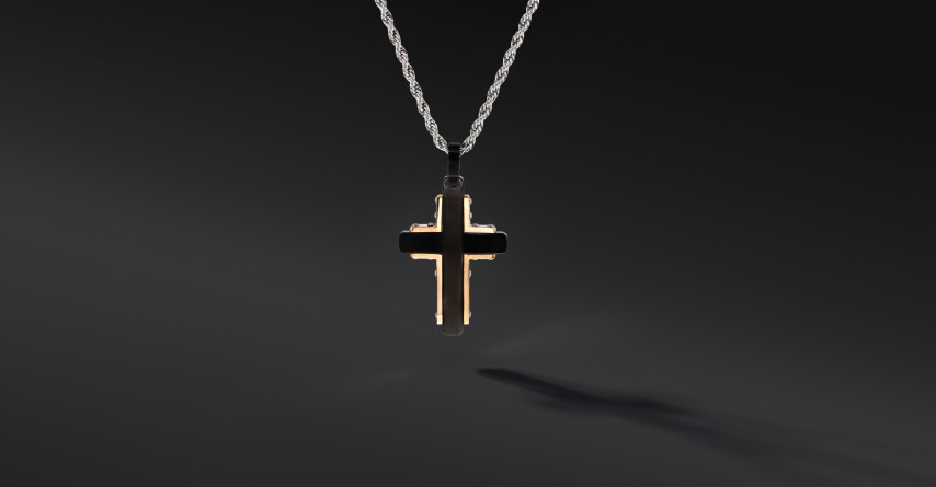 Krzyżyk „Gridlock” – stal szlachetna z łańcuszkiem