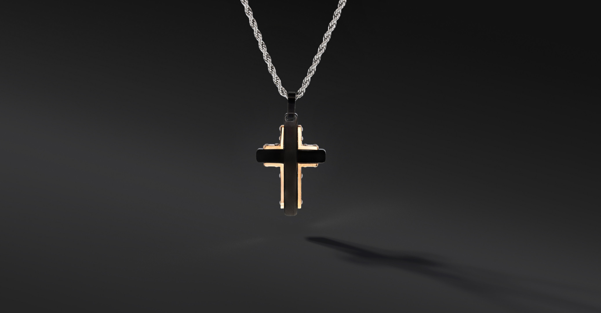 Krzyżyk „Gridlock” – stal szlachetna z łańcuszkiem