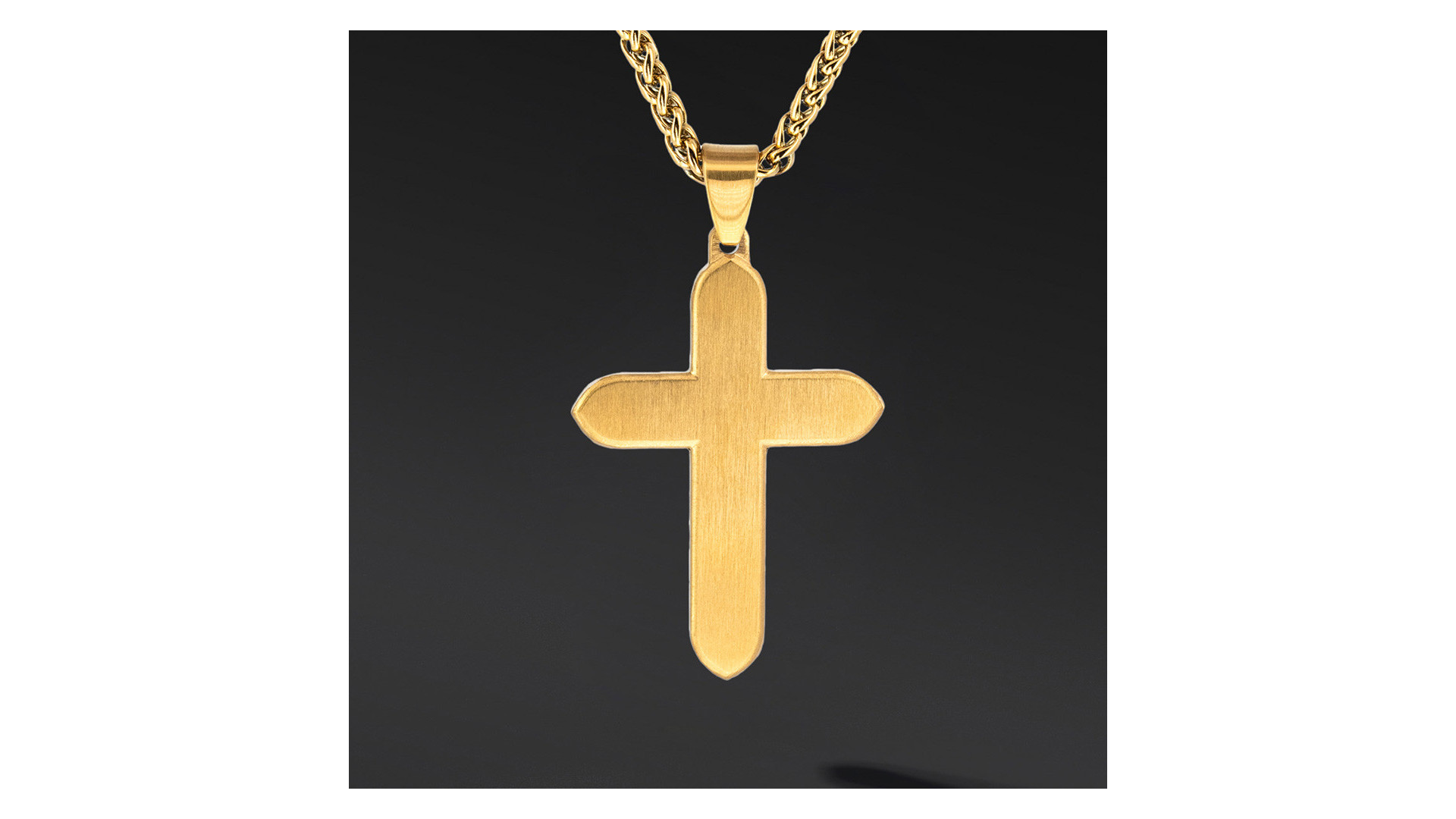 Krzyżyk „Altara” Gold – stal szlachetna z łańcuszkiem