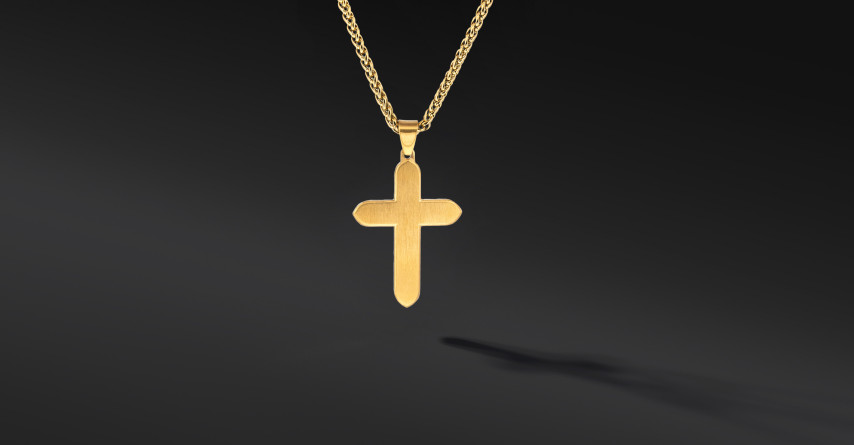 Krzyżyk „Altara” Gold – stal szlachetna z łańcuszkiem