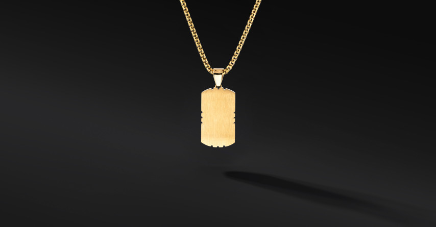 Nieśmiertelnik „Carbon” Gold (Stal szlachetna z wkładką z karbonu)