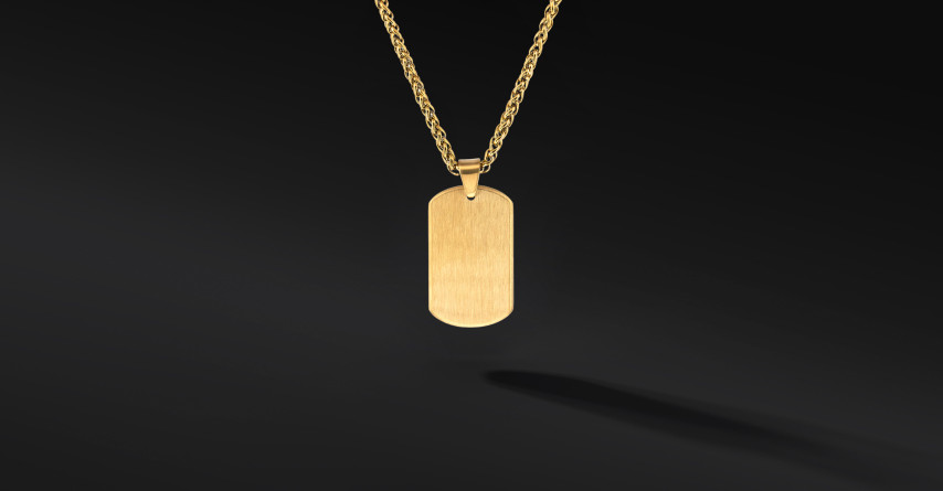 Nieśmiertelnik "Auren" Gold – stal szlachetna | Elegancka biżuteria męska Enigma