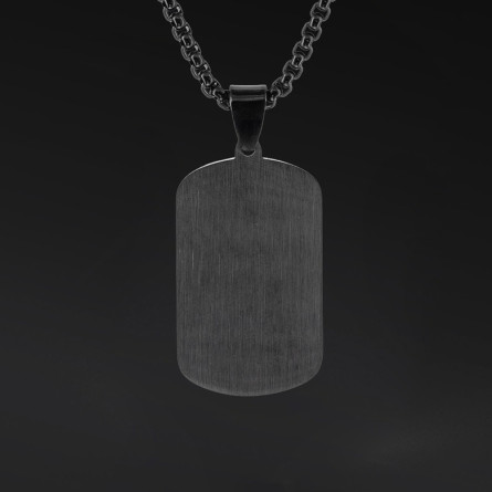 Nieśmiertelnik "Obsidian Grid" – stal szlachetna | Czerń i geometria | Enigma