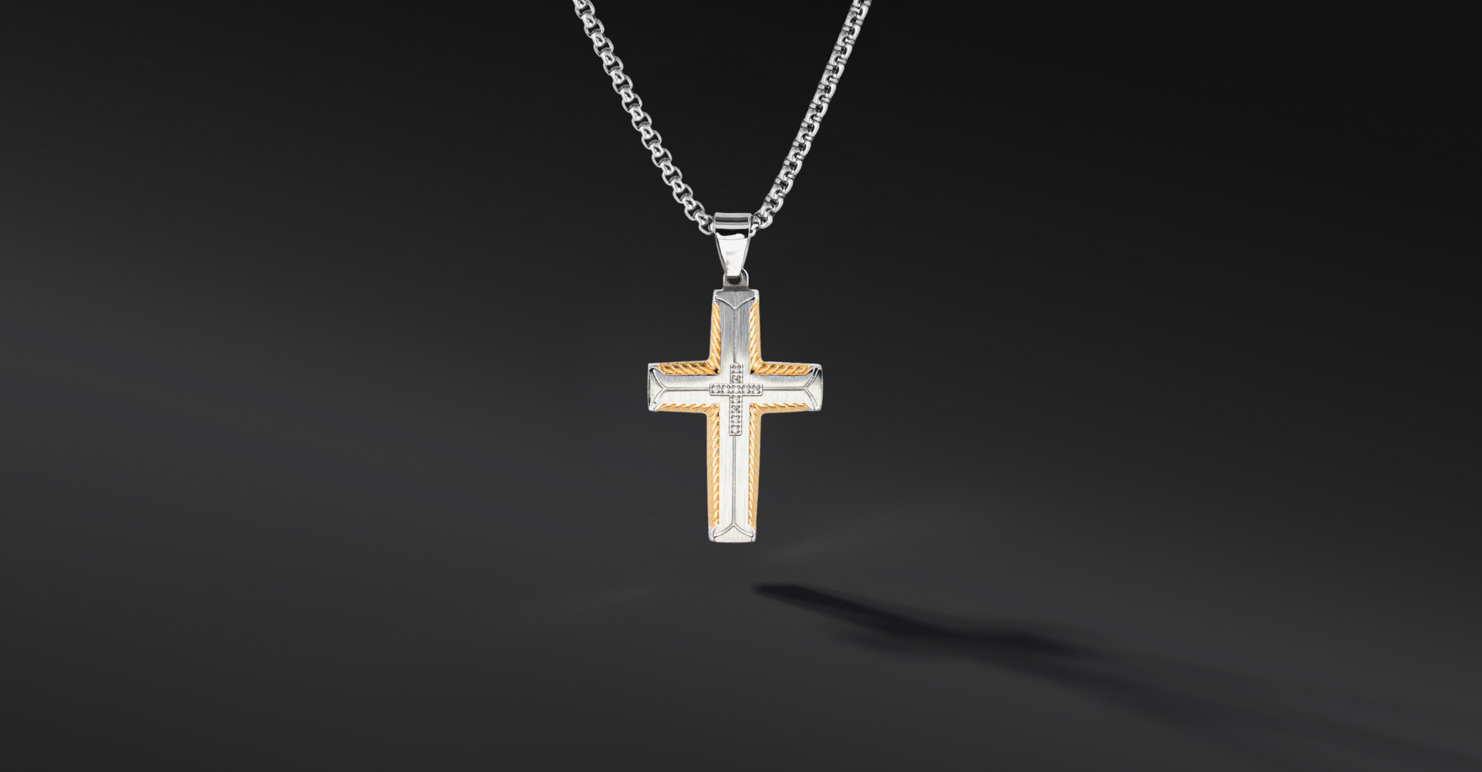 Krzyżyk „Cast” Silver – stal szlachetna z łańcuszkiem