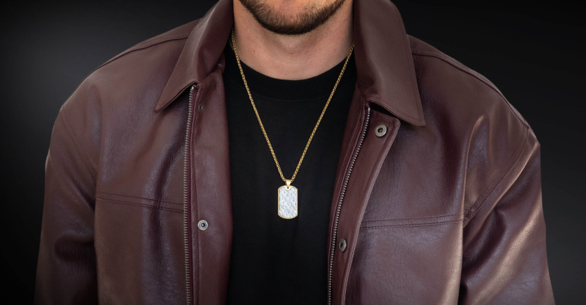 Nieśmiertelnik "Auren" Gold – stal szlachetna | Elegancka biżuteria męska Enigma