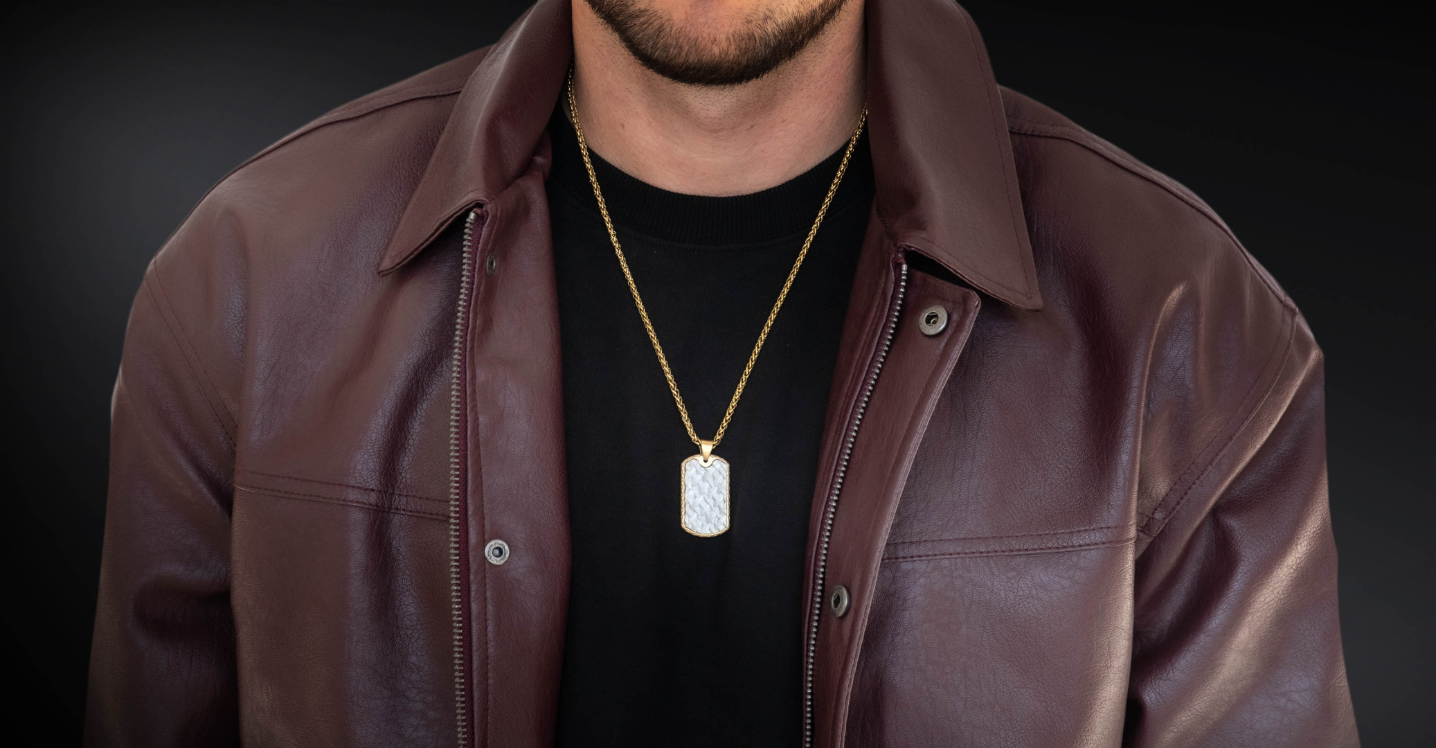 Nieśmiertelnik "Auren" Gold – stal szlachetna | Elegancka biżuteria męska Enigma