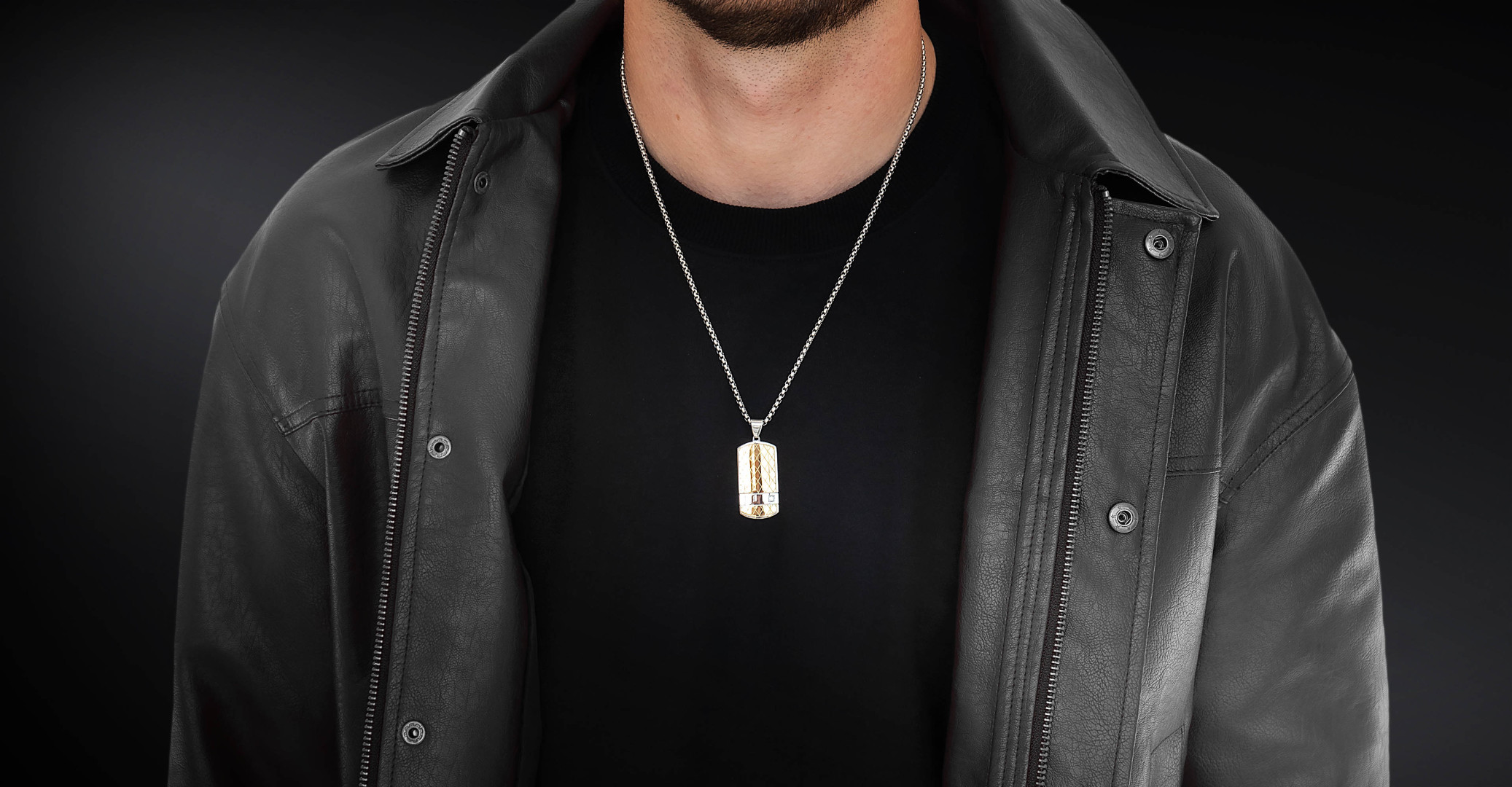 Nieśmiertelnik „Auren” Gold – stal szlachetna w eleganckim wydaniu | Enigma Jubiler