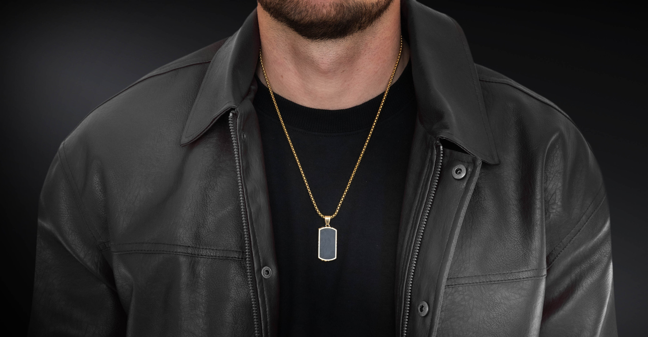 Nieśmiertelnik „Carbon” Gold (Stal szlachetna z wkładką z karbonu)