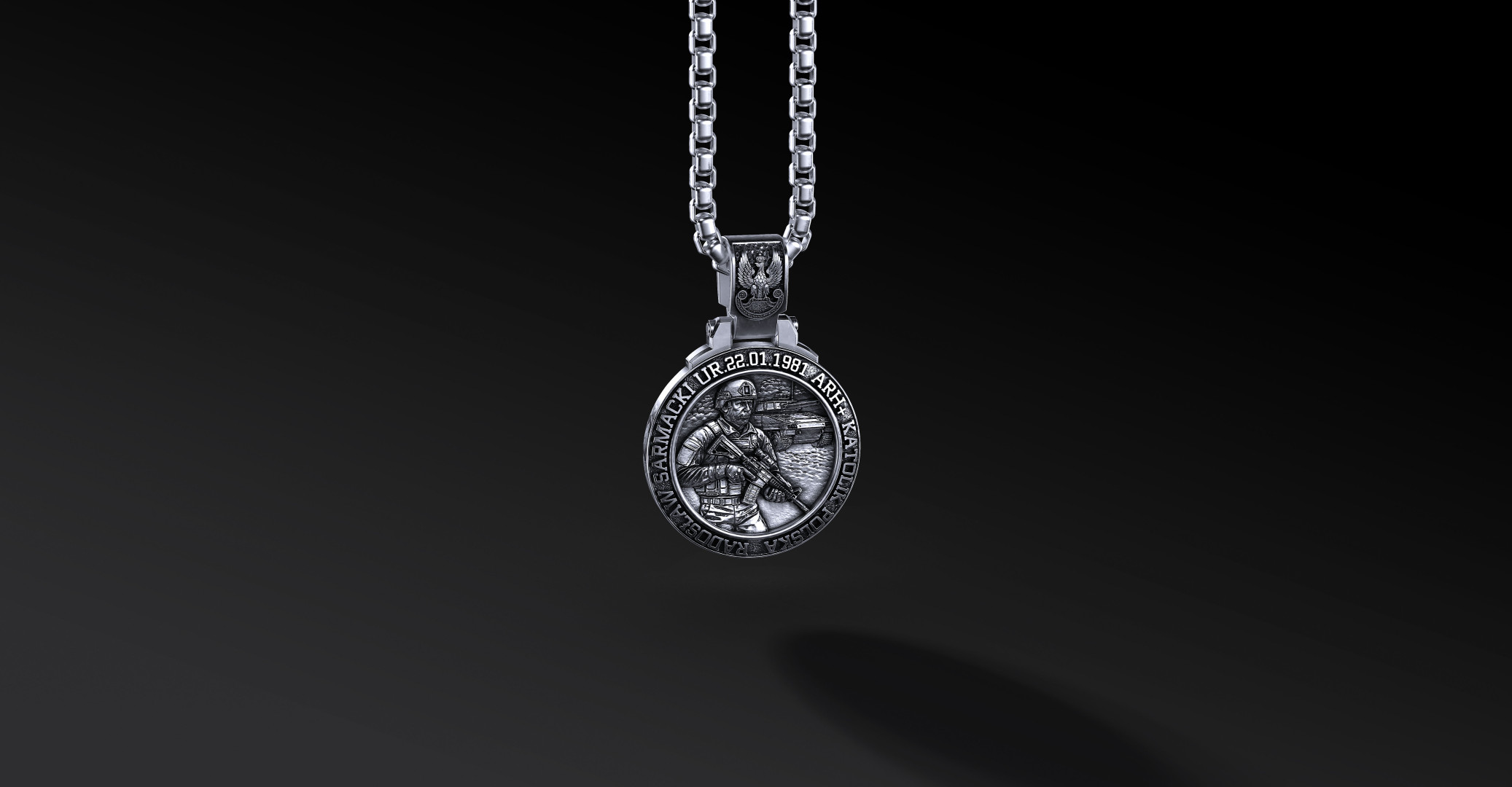 Medalik Wojsk Lądowych RP – personalizowany (Ag925)