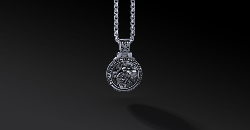 Medalik Wojsk Lądowych RP – personalizowany (Ag925)