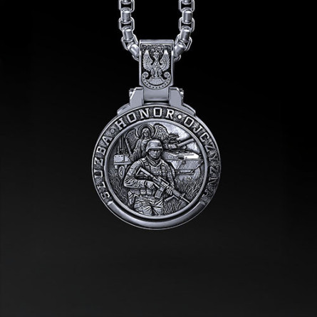 Medalik Wojsk Lądowych RP – personalizowany (Ag925)