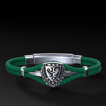 Bransoleta WKS Śląsk Wrocław Polar Cord Smeraldo I ENIGMA Jubiler