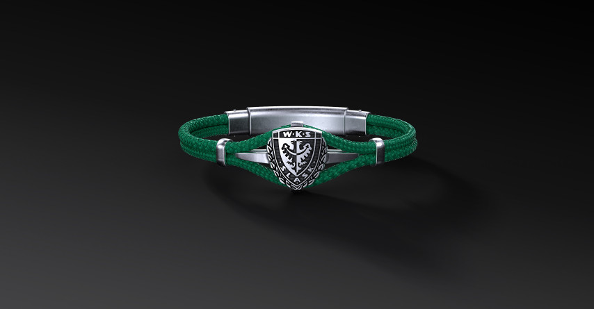 Bransoleta WKS Śląsk Wrocław Polar Cord Smeraldo I ENIGMA Jubiler