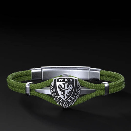 Bransoleta WKS Śląsk Wrocław Polar Cord Verde Militare I ENIGMA Jubiler