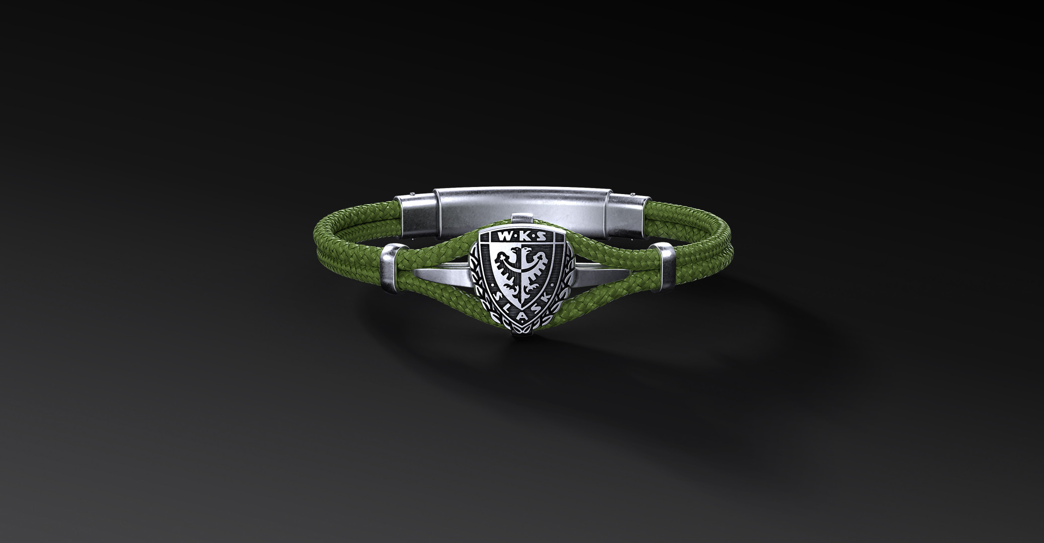 Bransoleta WKS Śląsk Wrocław Polar Cord Verde Militare I ENIGMA Jubiler