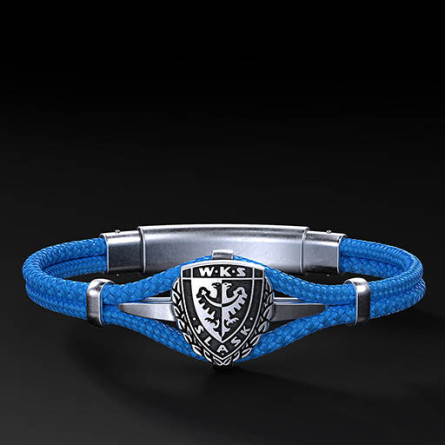 Bransoleta WKS Śląsk Wrocław Polar Cord Blue Elettrico I ENIGMA Jubiler