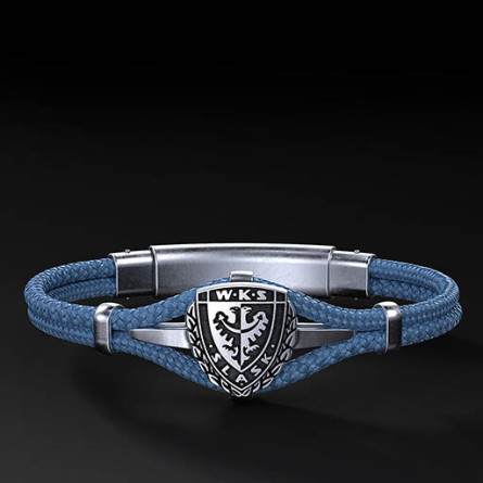 Bransoleta WKS Śląsk Wrocław Polar Cord Avio Blue I ENIGMA Jubiler