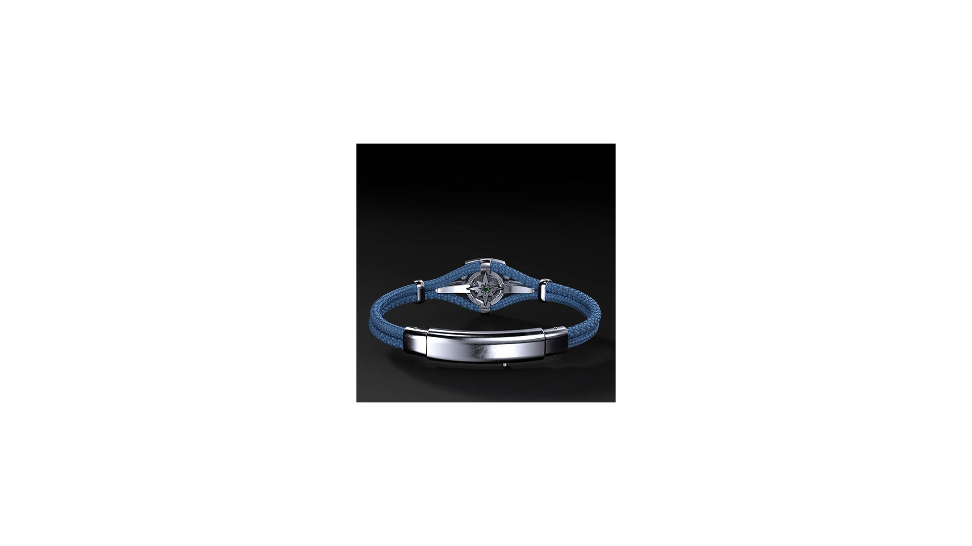 WKS Polar Cord Avio Blue Bracelet in White Bronze | ENIGMA WKS Polar Cord Avio Blue Bracelet in White Bronze | ENIGMA