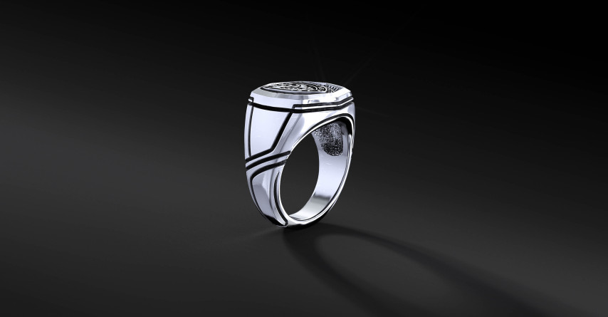 Sygnet WKS Octagon Mono Srebro 925 | Enigma Jubiler