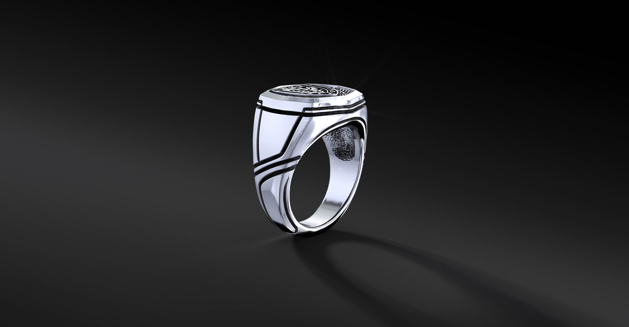 Sygnet WKS Octagon Mono Srebro 925 | Enigma Jubiler