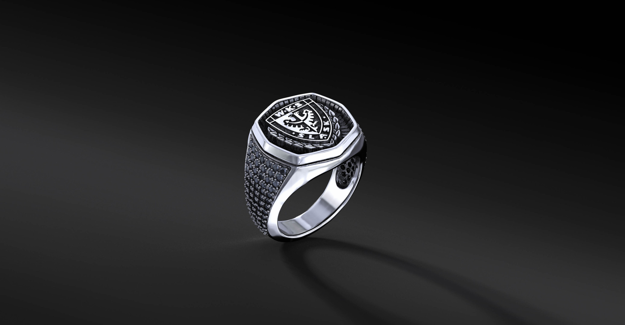 Sygnet WKS Pave Mono Srebro 925 | Enigma Jubiler Sygnet WKS Pave Mono Srebro 925 | Enigma Jubiler