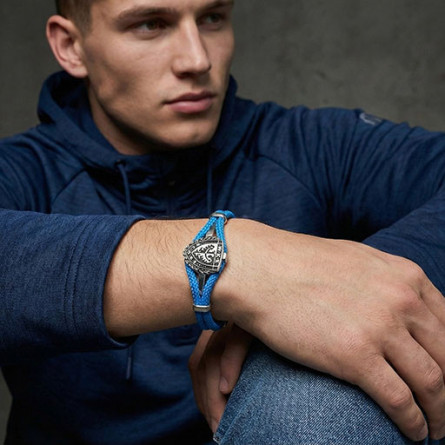 Bransoleta WKS Śląsk Wrocław Polar Cord Blue Elettrico I ENIGMA Jubiler