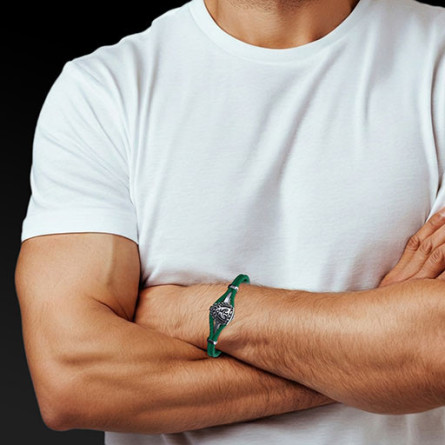 Bransoleta WKS Śląsk Wrocław Polar Cord Smeraldo I ENIGMA Jubiler